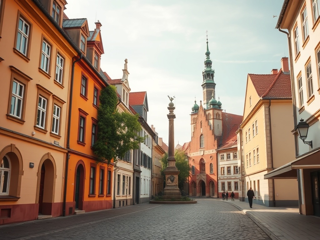 Panorama miasta Kutno z widocznymi charakterystycznymi budynkami i terenami zielonymi.