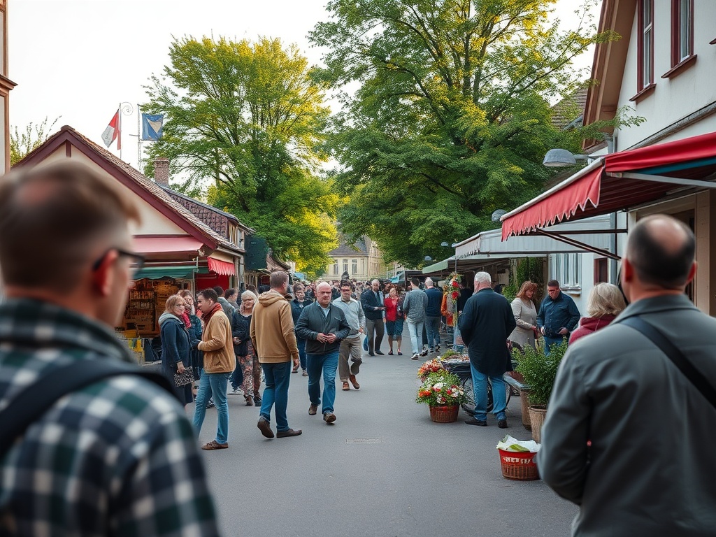 Ogród z młodymi sadzonkami kwiatów i warzyw w wiosenny dzień w Kutnie.